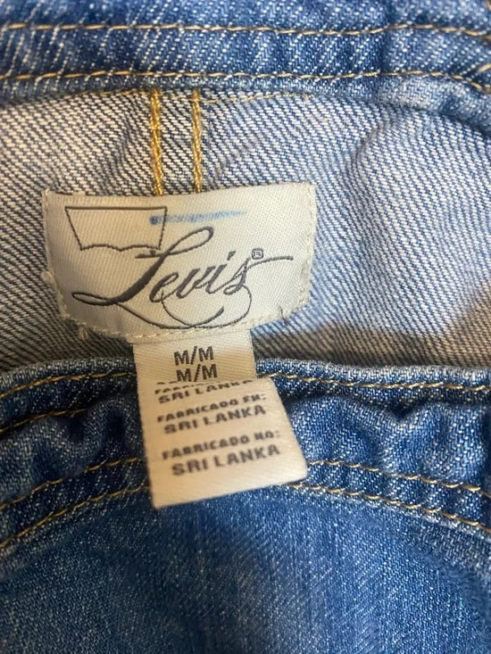 Levi's Light Blue Denim Overalls with Gold Stitching - Picture 2 of 6